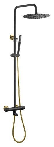 Душевая стойка Boheme Uno 468-T-BG настенная цвет черный с термостатом