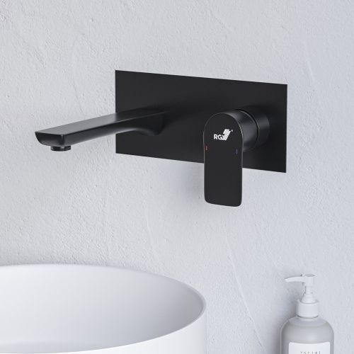 Смеситель для раковины RGW Shower Panels 51140546-04 встраиваемый в стену черный