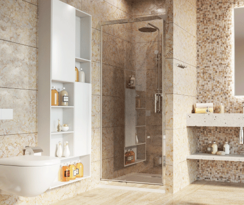 Душевой уголок Wasserkraft 27I28 90х80 стекло прозрачное профиль хром без поддона - фото 4