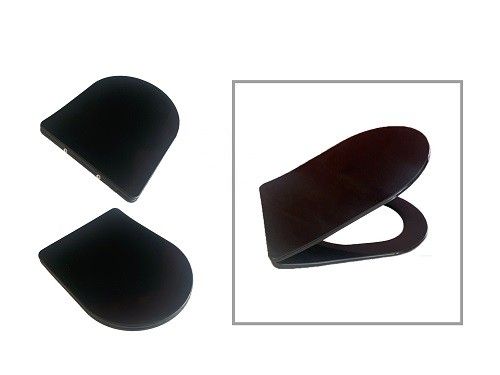 Унитаз подвесной CeramaLux B2330B черный с сиденьем микролифт каскадный смыв - фото 4