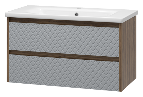 Тумба под раковину Brevita Chester CHE-09090-49502Я 90х40 подвесная цвет серый/коричневый