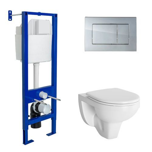 Комплект унитаз с инталляцией и клавишей смыва Berges АТОМ 042429