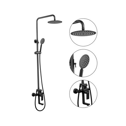 Душевая стойка Fashun A52419-17 настенная цвет черный