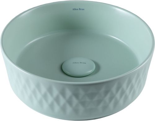 Раковина керамическая Allen Brau Fantasy 4.11033.MT 40х40 накладная цвет зеленый без отверстий под смеситель