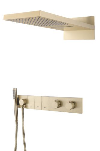 Душевая система Boheme Zodiac 133-MG встраиваемая в стену цвет золото с термостатом