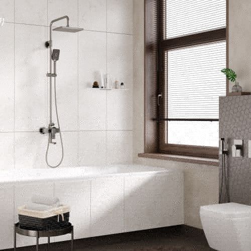 Душевая стойка Wasserkraft Wiese A18401 настенная цвет оружейная сталь