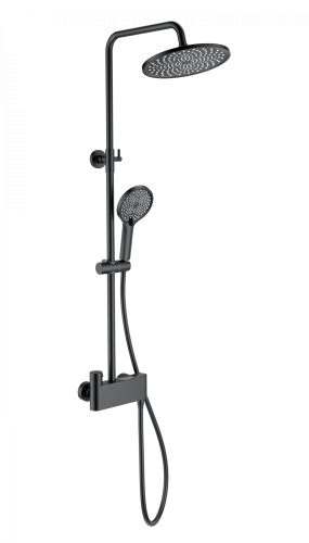 Душевая стойка Wonzon & Woghand Muse WW-B3110-MB настенная цвет черный с термостатом