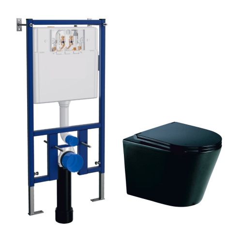 Комплект унитаз с инсталляцией  Loranto  4501+AZ -053E-R-MB/ AZ-0053-MB