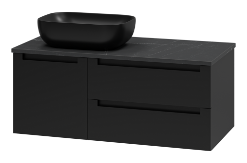 Тумба под раковину Brevita Cargo CAR-01100-021П2Я 100х50 подвесная цвет черный