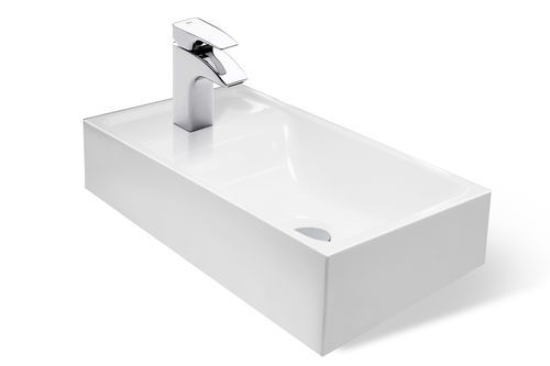 Раковина из искусственного камня Эстет Мини ФР-00014947 40х20 накладная цвет белый 1 отверстие под смеситель