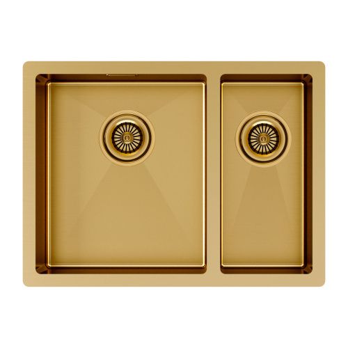 Кухонная мойка Paulmark GERBERG 59/2S UNI PM225944-BGL 35х40 цвет золото поверхность брашированная
