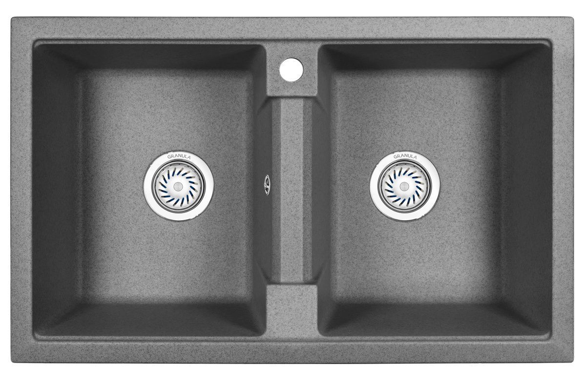 Кухонная мойка Granula 8101, ГРАФИТ 80х50 цвет серый поверхность матовая