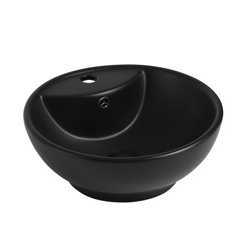 Раковина керамическая Abber BEQUEM AC2101MB 50х50 накладная цвет черный 1 отверстие под смеситель