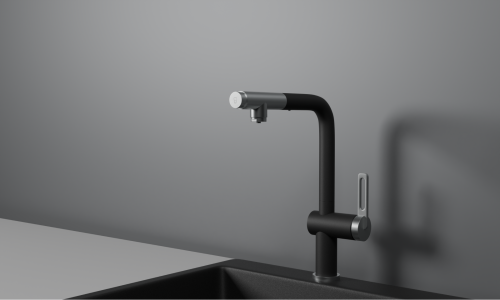 Смеситель для кухни Granula 8169, ТУРМАЛИН на мойку черный