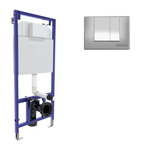 Комплект сантехническая инсталляция с клавишей смыва Berges NOVUM 040243