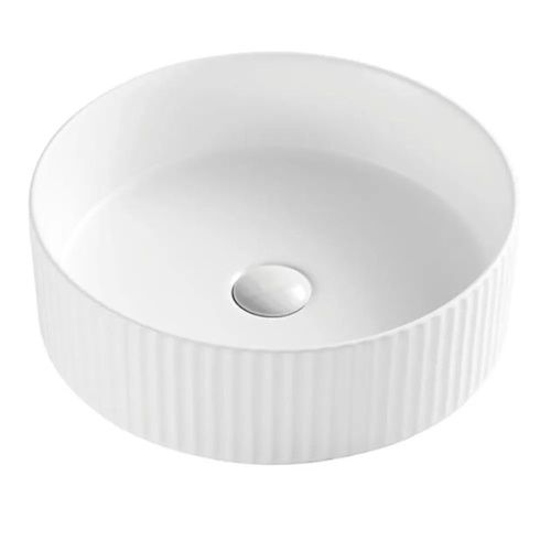 Раковина из сантехнического фарфора Sintesi SIN-LVB-APP-410 40х40 накладная цвет белый без отверстий под смеситель