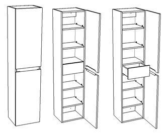 Шкаф-пенал Corozo Альтаир SD-00000504 40х150 подвесной цвет белый - фото 4