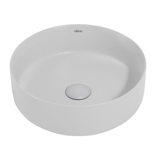 Раковина из сантехнического фаянса Abber BEQUEM AC2108MLG 40х40 накладная цвет серый без отверстий под смеситель