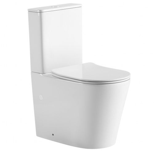 Унитаз напольный с бачком Abber Bequem AC1112T белый с сиденьем микролифт безободковый смыв торнадо