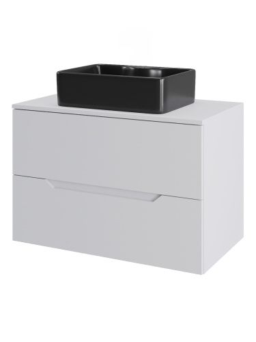 Тумба с раковиной Orange Line Li-70TuwMDF+B01-475MB 70х50 подвесная цвет белый