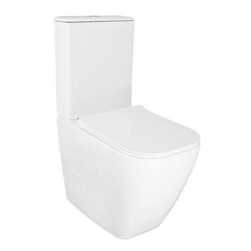 Унитаз-компакт напольный с бачком Azario MIRADA S AZ-1288A белый с сиденьем микролифт безободковый каскадный смыв