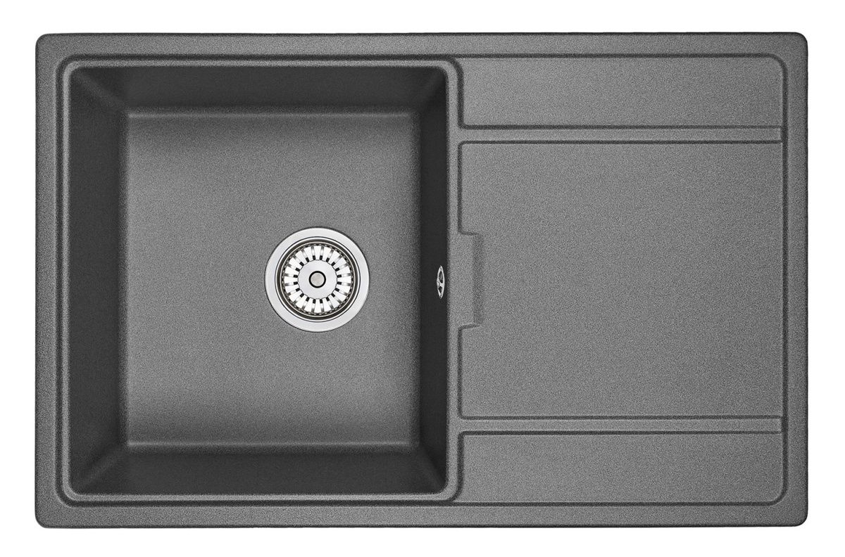 Кухонная мойка Granula 7804, ГРАФИТ 80х50 цвет черный поверхность матовая