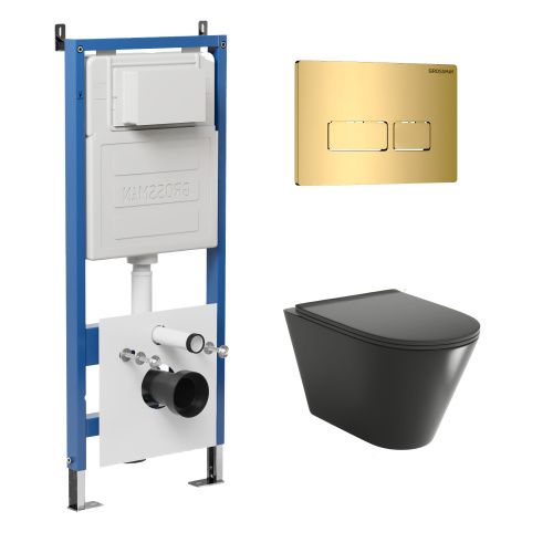 Инсталляция + кнопка смыва + унитаз Grossman Pragma 97.4477BMSQ.03.300