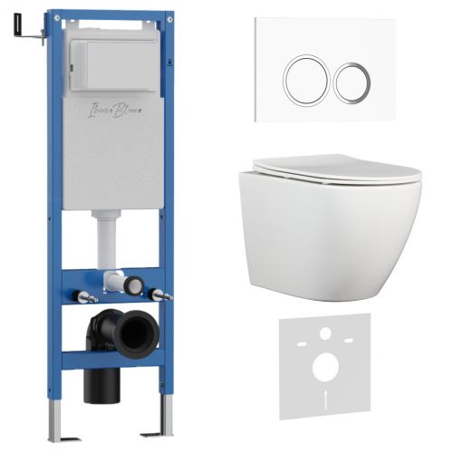 Комплект унитаз с инталляцией и клавишей смыва Iberica Blanca BILBAO ALTO IB.001M.BLA.231.821