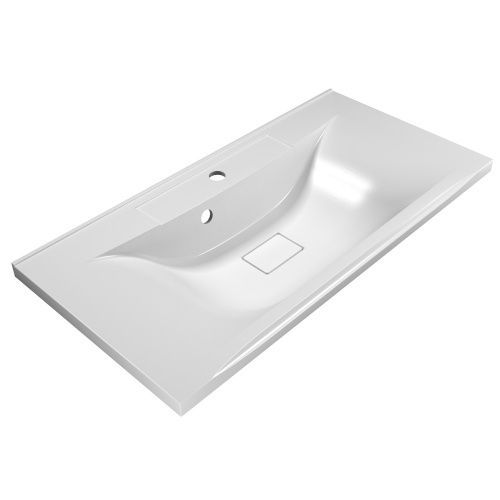 Раковина из искусственного камня BelBagno BB900/450-LV-MR-PR 90х50 накладная цвет белый 1 отверстие под смеситель