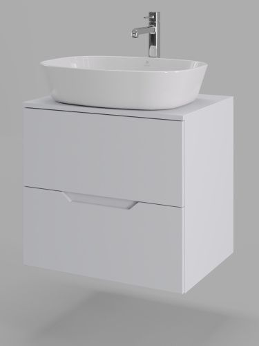 Тумба с раковиной Orange Line Li-60TuwMDF+B08-500W 60х50 подвесная цвет белый