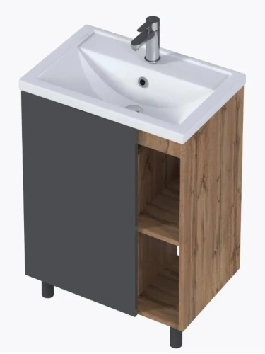 Тумба с раковиной 1MarKa Orlan Ц0000026840 60х40 напольная цвет черный