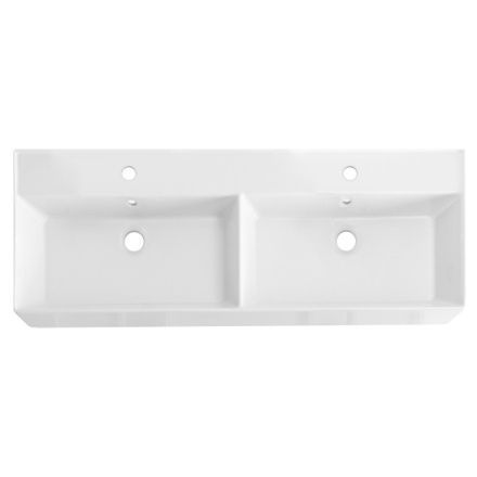 Раковина керамическая Cezares MOLVENO 46 CZR-MIL-120-2-LVB 120х50 подвесная цвет белый 2 отверстия под смеситель