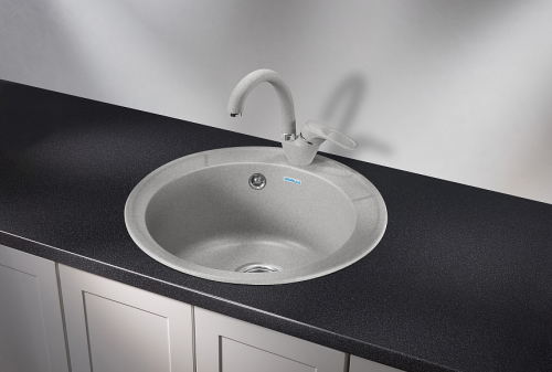 Кухонная мойка Granula Стандарт 4802, БАЗАЛЬТ 50х50 цвет серый поверхность матовая