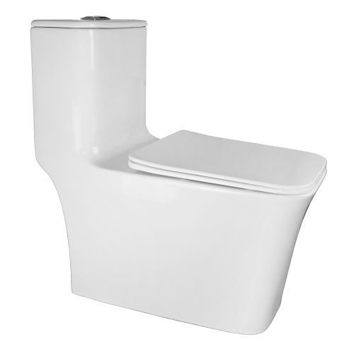 Унитаз напольный с бачком Azario Stoun AZ-1109 белый с сиденьем микролифт безободковый каскадный смыв