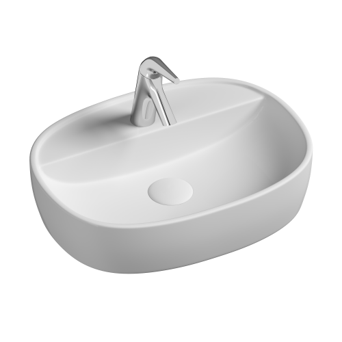 Раковина из сантехнического фарфора Ceramica Nova ELEMENT CN6036 50х40 накладная цвет белый 1 отверстие под смеситель