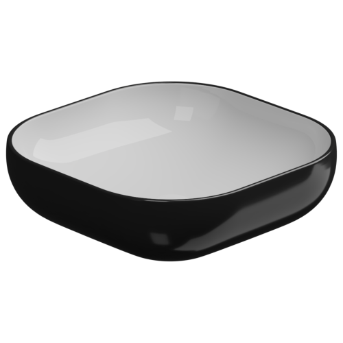 Раковина керамическая GSG Ceramic Design Easy EALAVQU45BI000/002 50х50 накладная цвет белый/черный без отверстий под смеситель