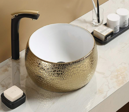 Раковина из сантехнического фаянса CeramaLux C1063 40х40 накладная цвет белый без отверстий под смеситель