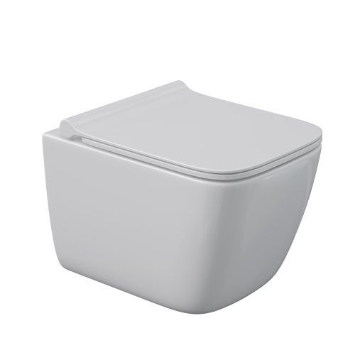 Унитаз подвесной Berges Quattro s 82149 белый с сиденьем микролифт безободковый каскадный смыв