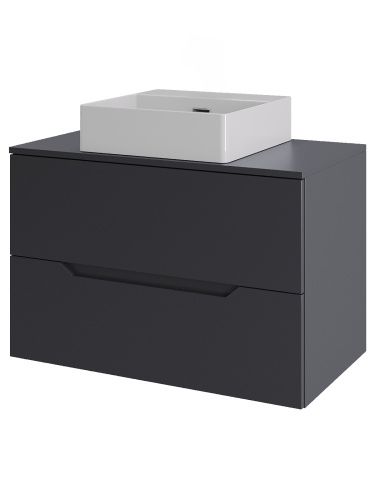 Тумба с раковиной Orange Line Li-70TugMDF+B04-405W 70х50 подвесная цвет серый