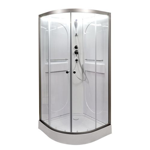 Душевая кабина AvaCan L608NLED 80х80 четверть круга без крыши ориентация универсальная