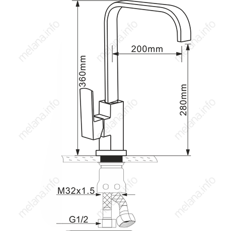 Смеситель для кухни Melana 8113 на мойку - фото 2