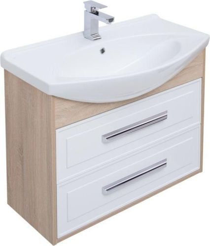 Тумба под раковину Aquanet Остин 00252677 80х30 напольная цвет белый/бежевый