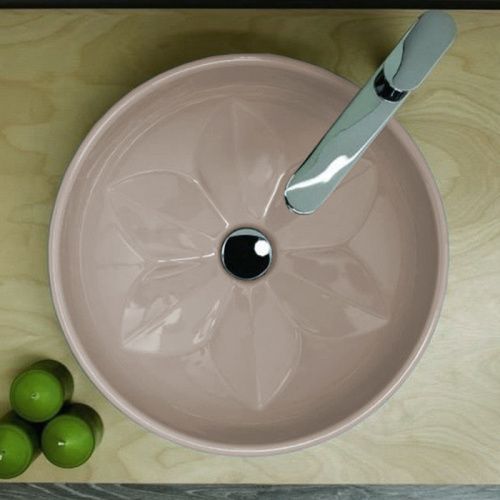 Раковина керамическая Azzurra FLEUR LALA045160F0TO*0 50 см накладная цвет бежевый без отверстий под смеситель