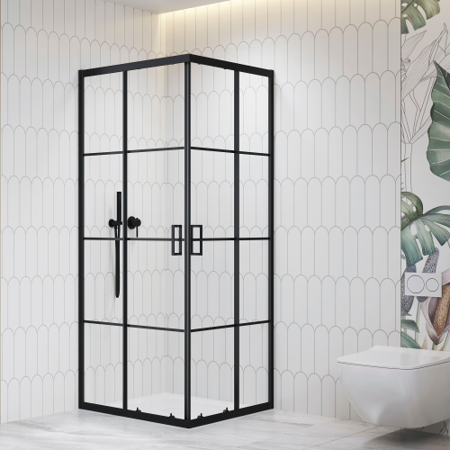 Душевой уголок RGW Passage 06083499-84 90х90 стекло с рисунком профиль черный без поддона