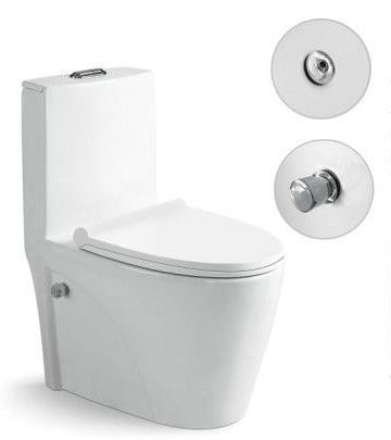 Унитаз напольный с бачком SantiLine SL-5012SM-BD цвет белый с сиденьем микролифт  смыв воронка-водоворот