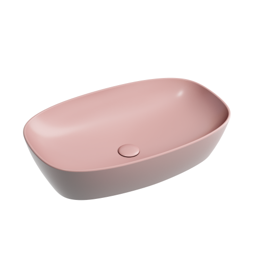 Раковина из сантехнического фарфора Ceramica Nova ELEMENT CN6049MP 60х40 накладная цвет розовый без отверстий под смеситель
