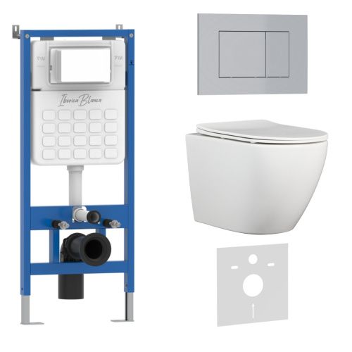 Комплект унитаз с инталляцией и клавишей смыва Iberica Blanca BILBAO ALTO IB001.BLA.231.853