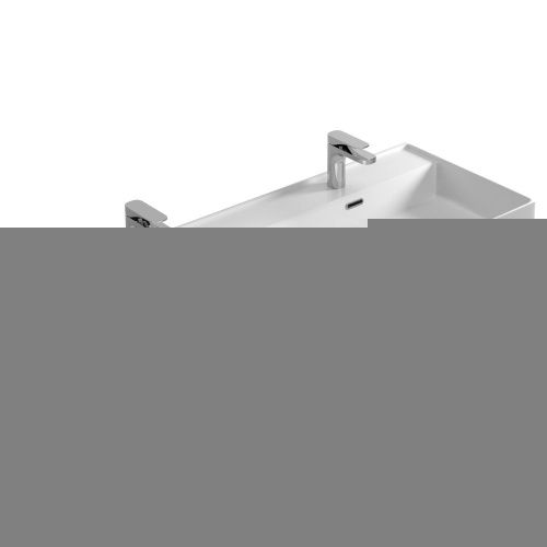 Раковина керамическая Hidra Kiub KI120DV/026 120х50 подвесная цвет черный 2 отверстия под смеситель