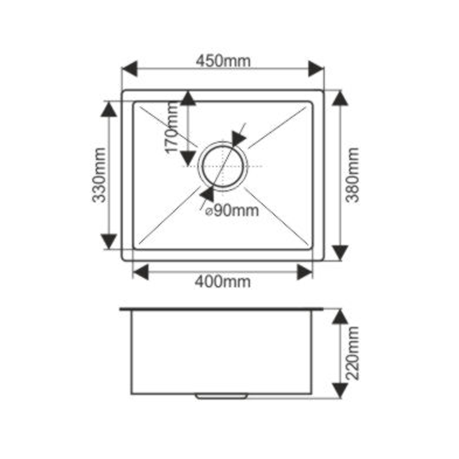 Кухонная мойка Melana ProfLine H4538 сатин 45х40 цвет серый поверхность полированная - фото 3