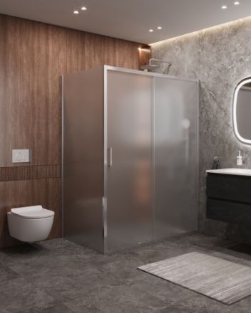 Душевой уголок Cezares MOLVENO MOLVENO-AH-11-150/90-P-Cr 150х90 стекло рифленое профиль хром без поддона